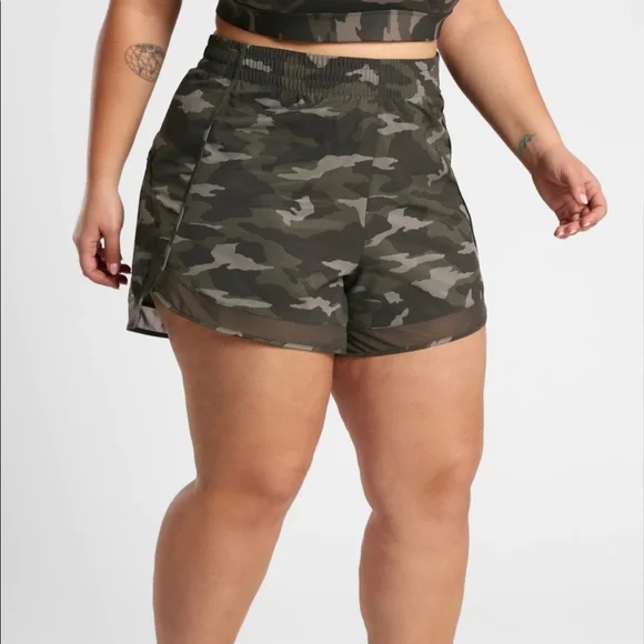 Athleta Race Runner Camo Shorts